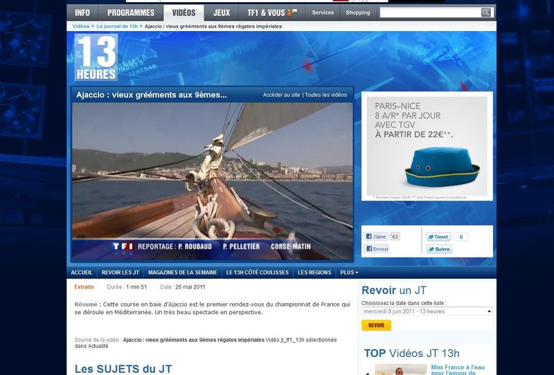 Les Régates Impériales 2011 sur TF1 Les Régates Impériales 2011 sur TF1