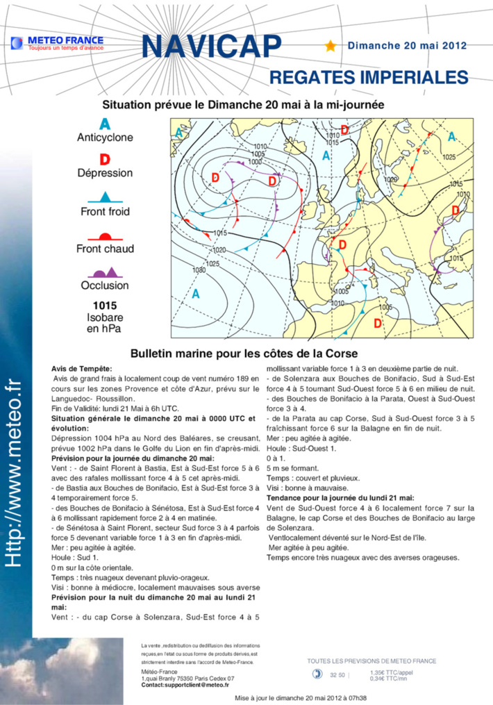 METEO DU DIMANCHE 20 MAI 2012