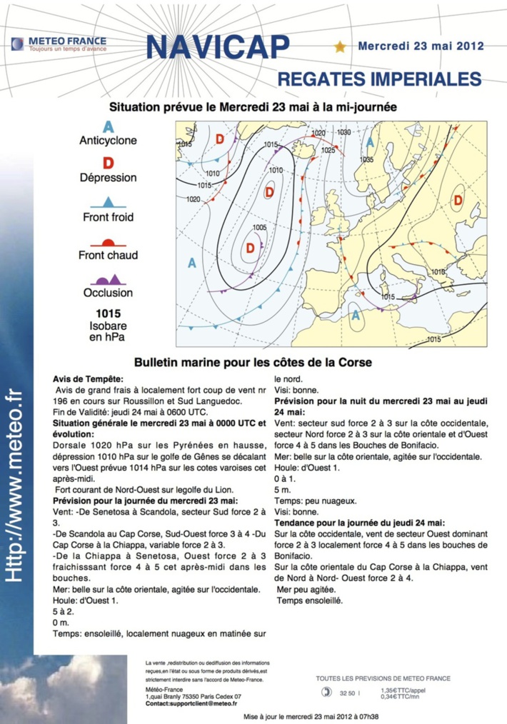 METEO DU MERCREDI 23 MAI 2012