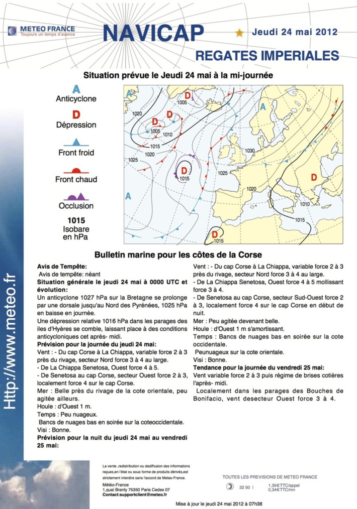 METEO DU JEUDI 24 MAI