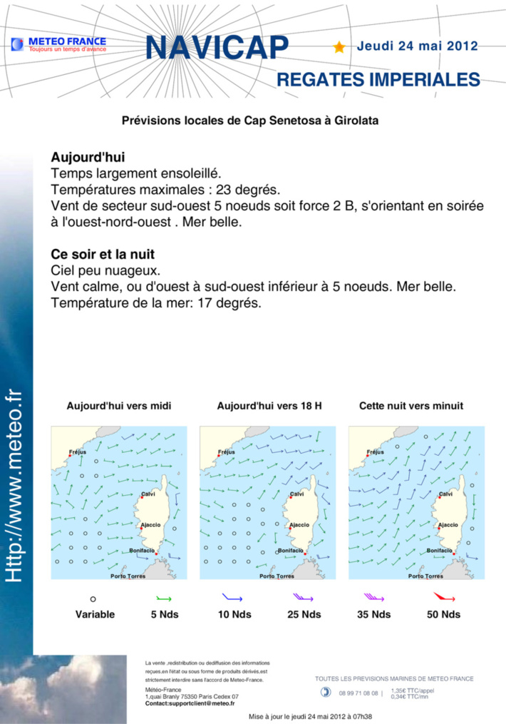 METEO DU JEUDI 24 MAI