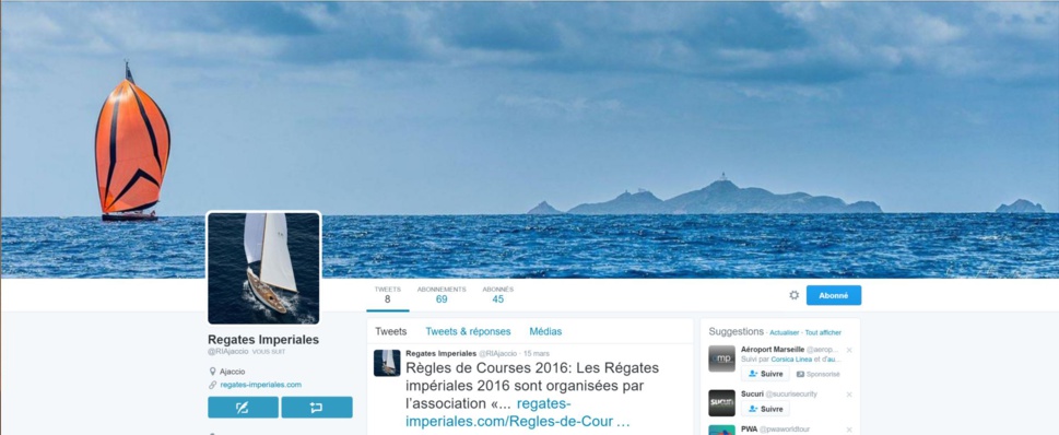Retrouvez les Régates Impériales sur Twitter Retrouvez les Régates Impériales sur Twitter